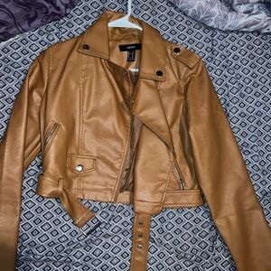 Tan Faux Leather Jacket